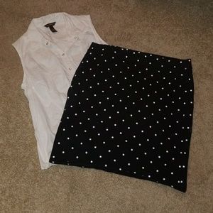 OLD NAVY Skirt L and White matching sleeveless top